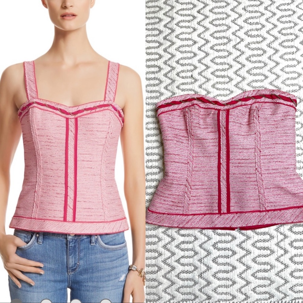 NWT White House Black Market PINK Tweed Sweetheart Bustier Women’s size 4